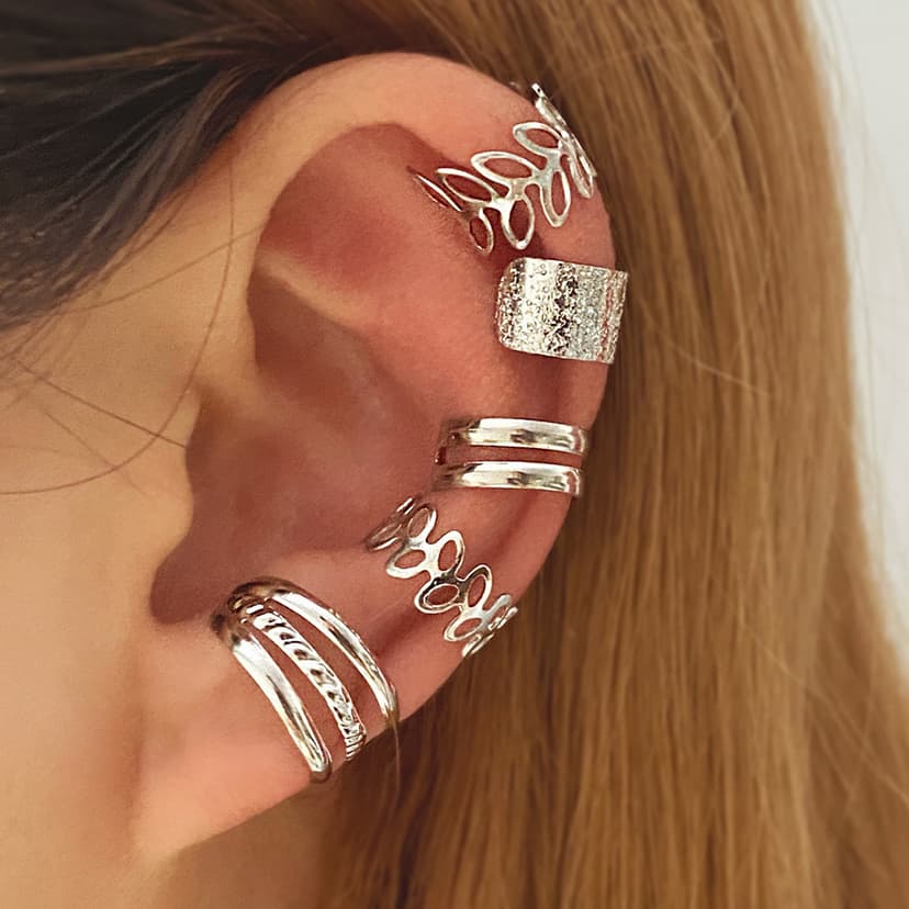 B309 European and American Cross-Border New Style Non-Pierced Ear Clips 5-Piece Set Creative Simple Alloy Earrings Jewelry Ear Bone Clips