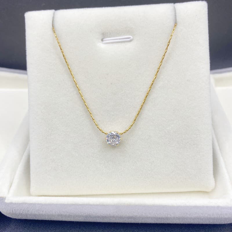 All-Over Titanium Steel Tiktok Style Diamond-Encrusted 18K Gold Necklace, Niche Light Luxury Accessory, One-Piece Drop Shipping, Light Luxury Style Pendant