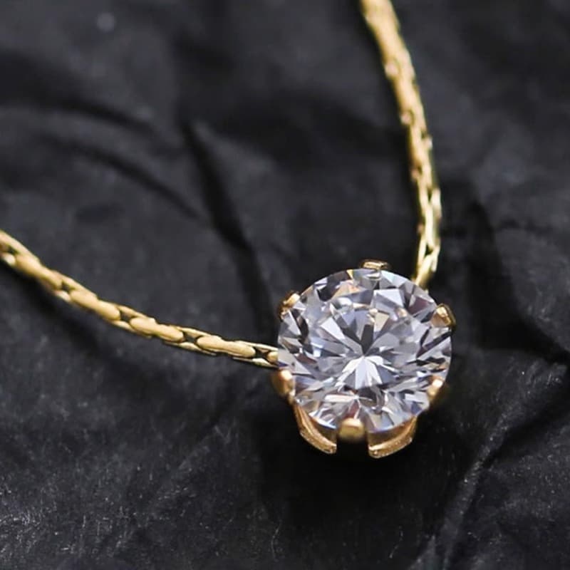 All-body titanium steel six-claw zircon female temperament Joker exquisite simple clavicle chain cute net red with price