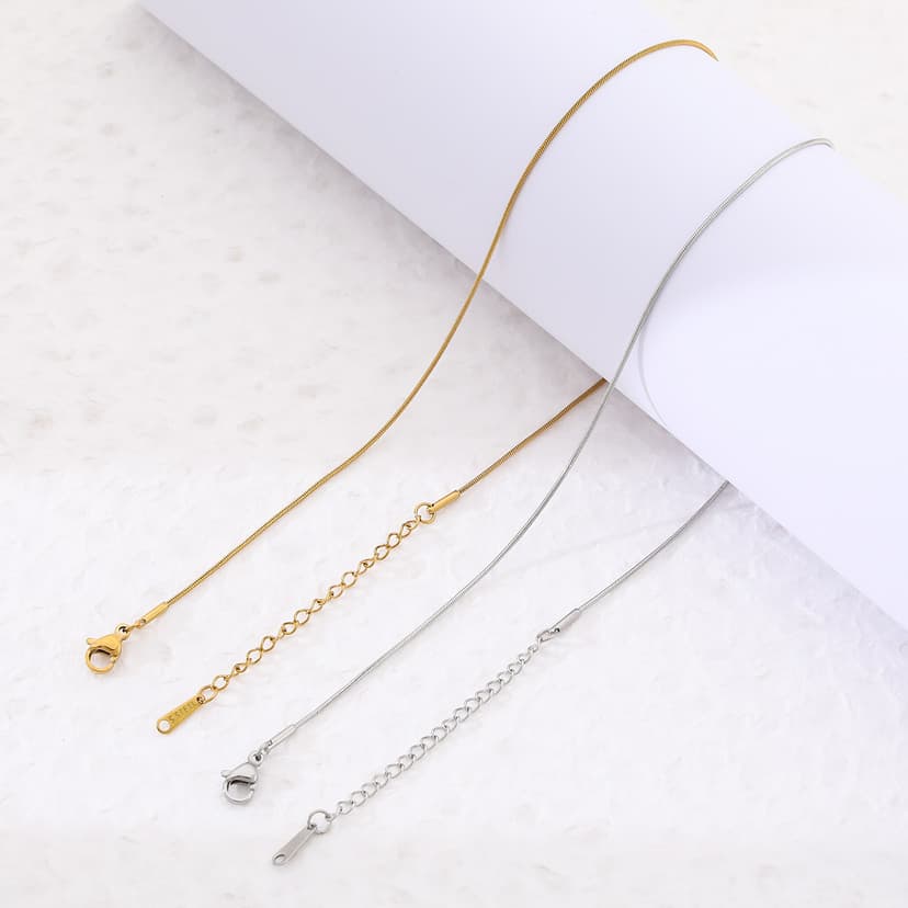 Stainless Steel Snake Bone Chain Bare Chain 09 Round Snake Thin High-End Versatile Plain Chain DIY Clavicle Chain Pendant Jewelry Chain