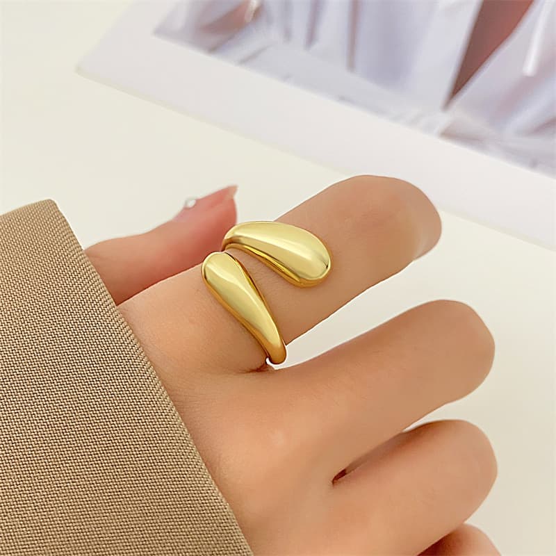 Cross-border New Hollow Geometry Girl's Opening Ring Simple All-match Student Adjustable Jewelry Cross-border Accessories
