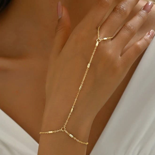 Versatile Copper Tube Bracelet for Women, Summer Fashion, Unique Minimalist Style, Integrated Chain Bracelet, Wholesale, Cross-Border Exclusive Supply