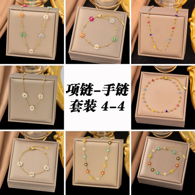 Cross-border European and American dopamine necklace design stainless steel pearl necklace natural stone beaded jewelry clavicle chain women