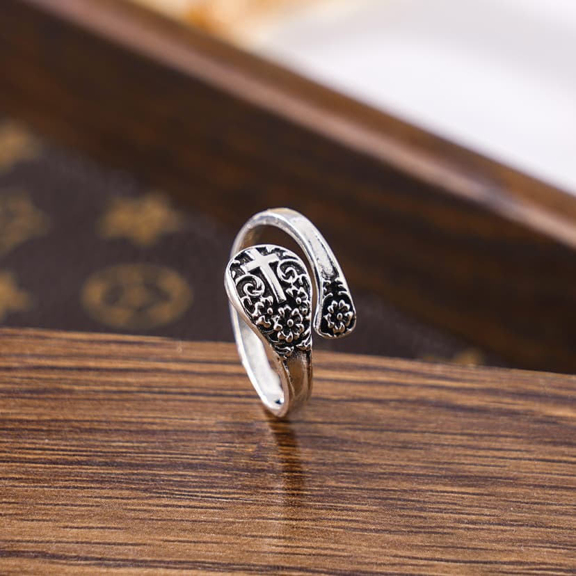 Europe and the United States cross-border hot-selling art retro plating ancient silver old geometric ring personality simple ring for men and women