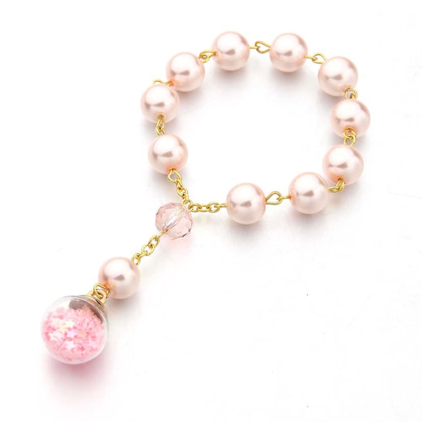 Cross-Border Aliexpress Hot-Selling Praying Rosary Bracelet 10mm Pink Imitation Glass Pearl Star Glass Ball Women's Hand Jewelry