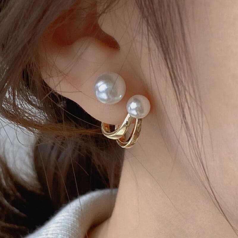 Pearl Earrings Women's French High-end Elegant Ear Studs Niche Design Ear Accessories Retro Light Luxury Ear Ring Wholesale None
