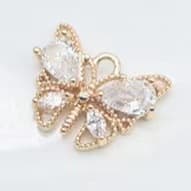 Zircon butterfly DIY handmade jewelry hand necklace ear accessories Korean niche light luxury micro inlaid pendant factory wholesale