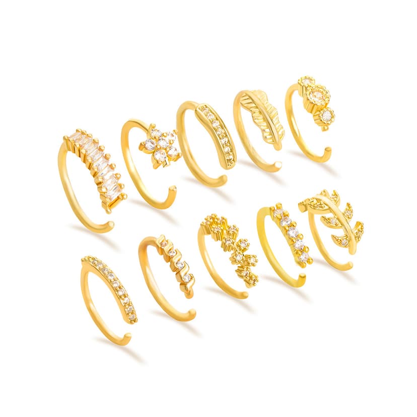 European and American Simple and High-End Cold Style Piercing-Free Nose Ring Cross-Border Creative Personalized Leaf Flower Diamond Nose Nail