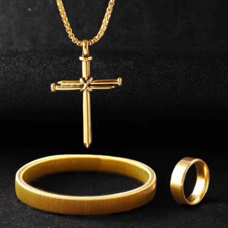 Europe and the United States cross-border casting nail cross men's pendant punk personality men's necklace suit jewelry wholesale