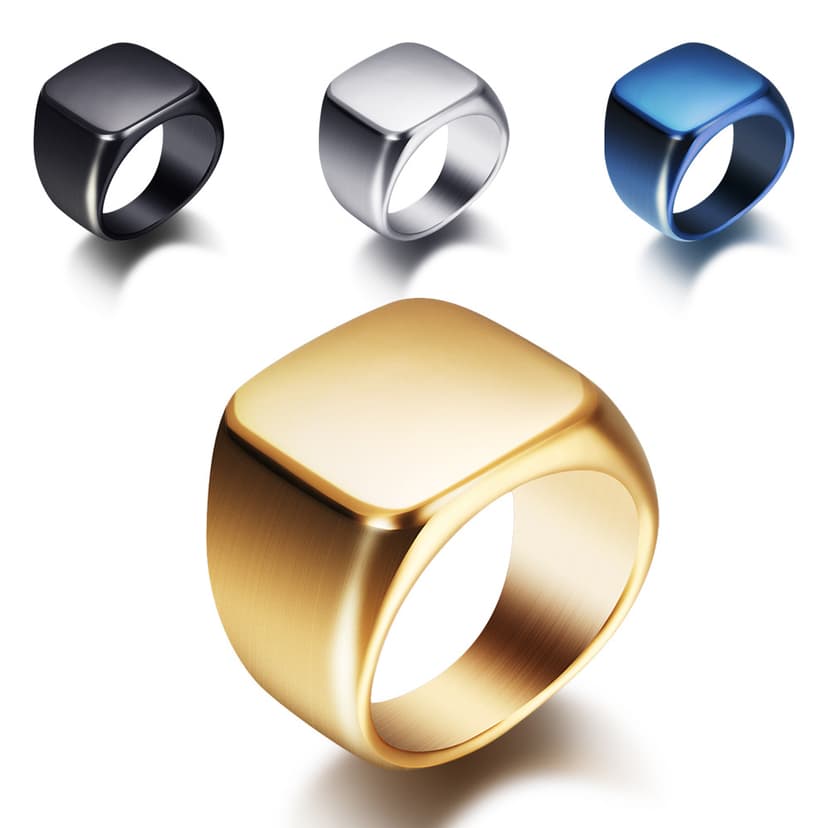 Simple Hot-Selling Smooth Ring Stainless Steel Simple Square 18mm Ring Can Be Laser Engraved with Logo Manufacturer Wholesale