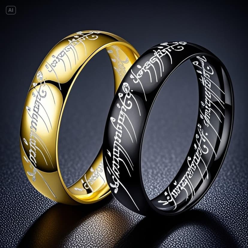 Personalized lettering ring fashion men's stainless steel ring Europe and the United States cross-border jewelry fashion design sense Lord of the Rings wholesale