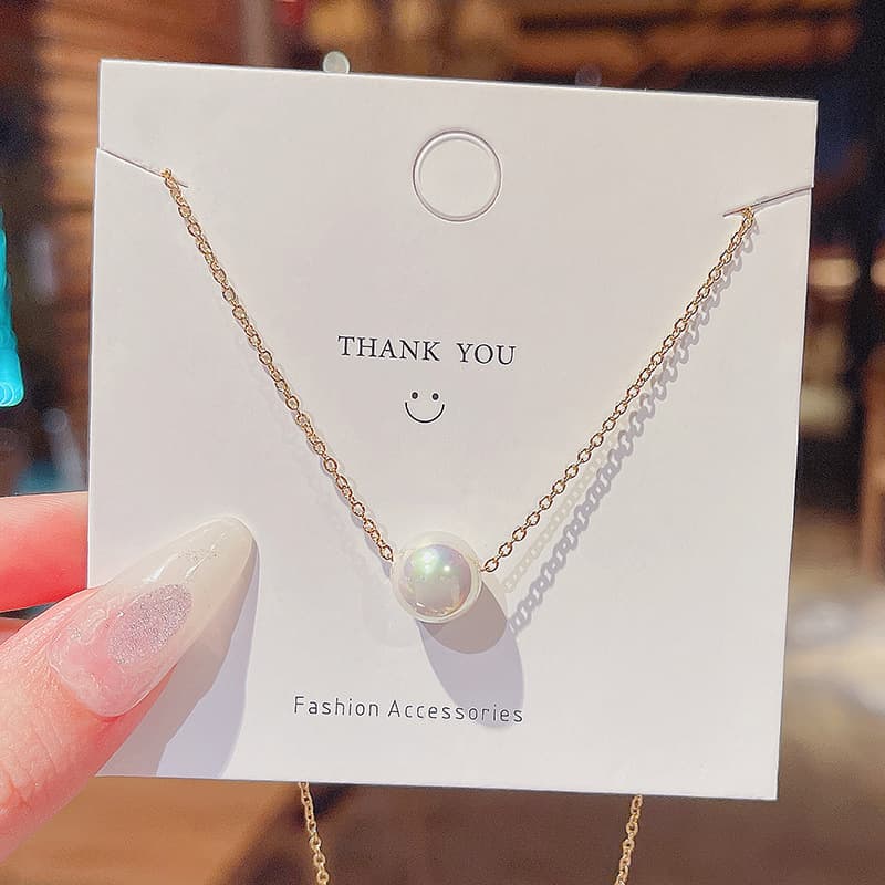 Korean Style Simple Pearl Necklace Women's ins Trendy Personalized Internet Celebrity Clavicle Chain Niche Elegant Color-free Necklace Jewelry