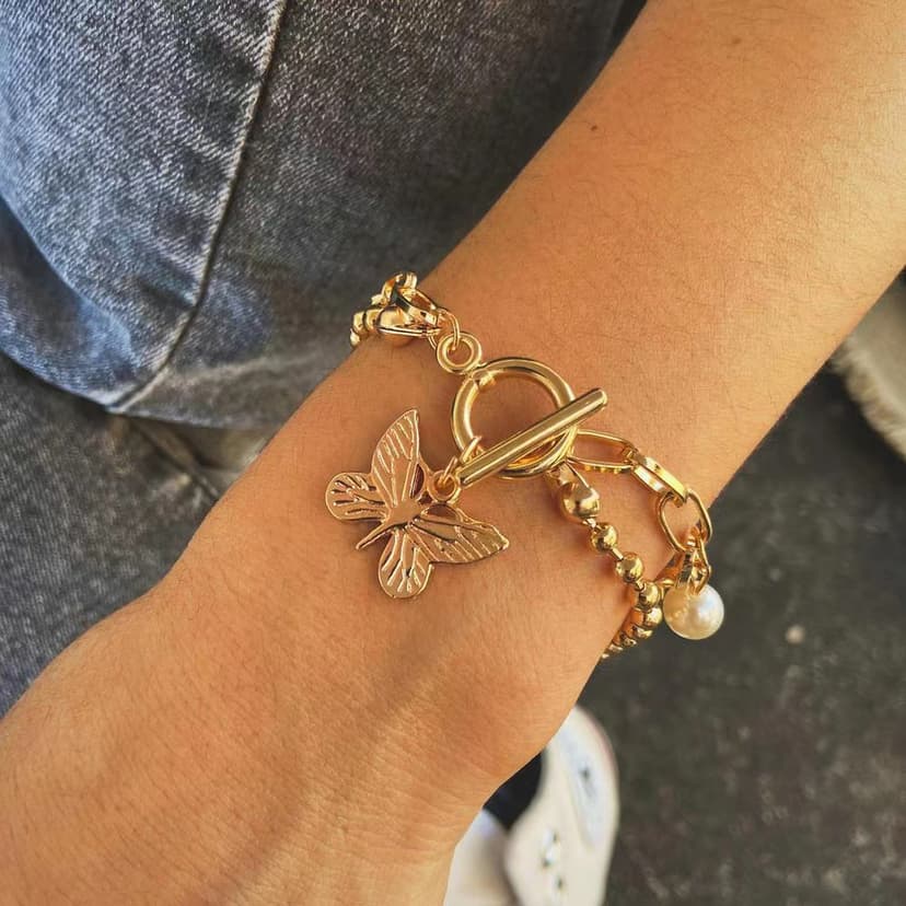 Europe and the United States cross-border hot-selling ins style fashion simple pendant oto buckle bracelet female personality niche design hand jewelry