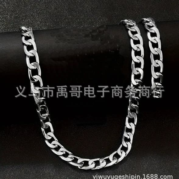 European and American New Men's Necklace Bracelet suit Hip Hop Trendy Men's Thick Chain Cuban Chain Jewelry suit