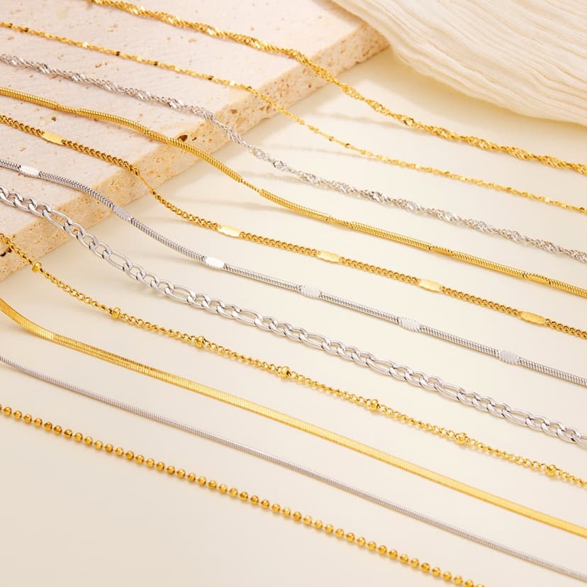 Real Gold Electroplated Titanium Steel Necklace Pure Chain Bare Chain Non-Fading Lip Chain O-Shaped Chain Tail Brand Steel Stamp