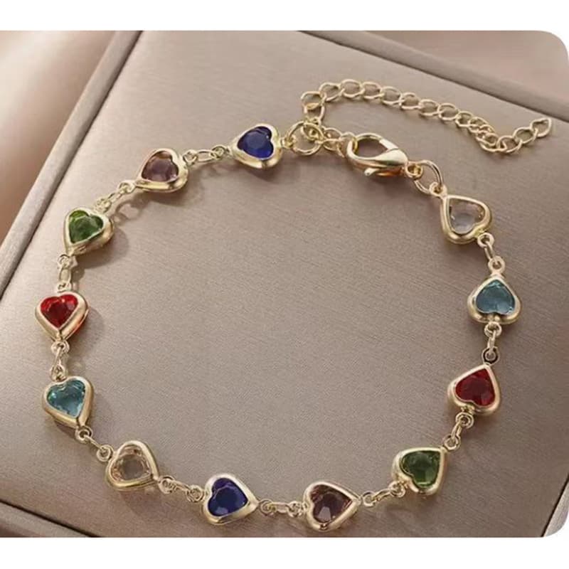 European and American New Cross-border Jewelry Candy Color Diamond Love Color Bracelet Necklace Fashion All-match Bracelet Bracelet