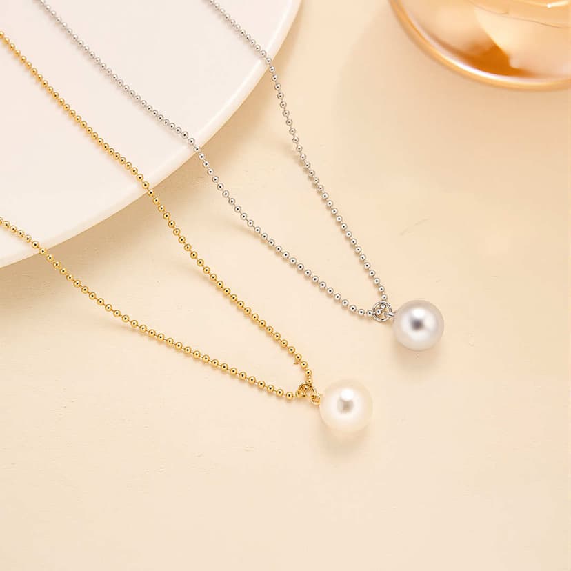 Creative Design Pearl Necklace for Women, Light Luxury, High-End Pearl Titanium Steel Necklace, Simple and Fashionable Clavicle Chain Wholesale