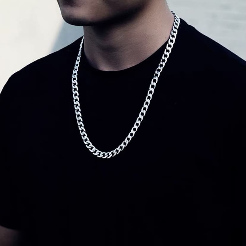 Titanium Steel Basic Hip Hop Punk Men's Necklace Neutral Cuban Chain Plain Chain Street Hip Hop Sweater Chain Accessories