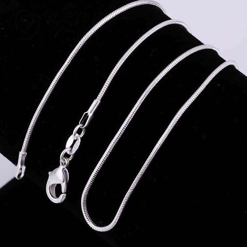 1MM snake bone chain fashion fashion silver plated snake chain foreign trade hot sale silver necklace clavicle chain necklace