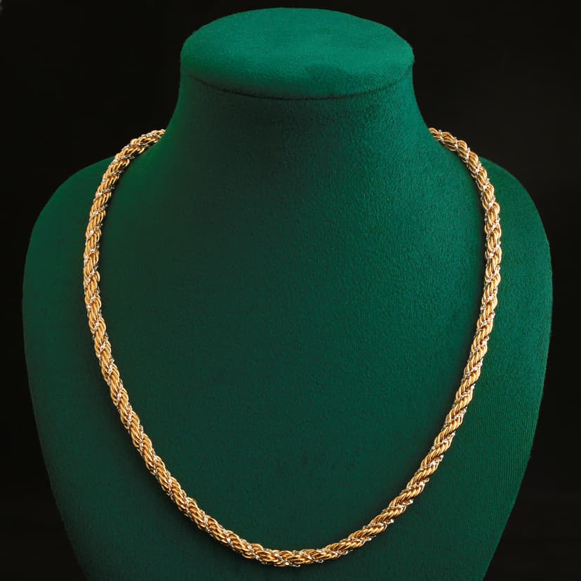 Retro Bohemian Necklace 6mm Real Gold Electroplated Sweater Chain Fashion Holiday Style Women's Clavicle Chain Necklace Jewelry
