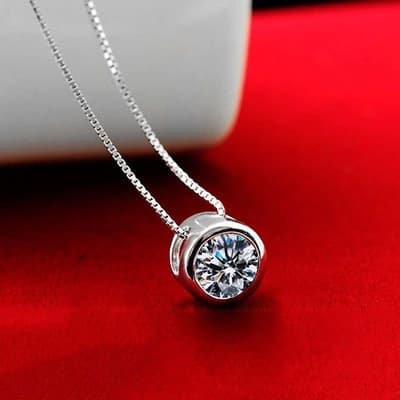 Copper Silver Plated Eight Heart Eight Arrows Single Diamond Pendant Simple Brilliant Jewelry Necklace Girlfriend's Collarbone Chain Why Shengxiao Mo