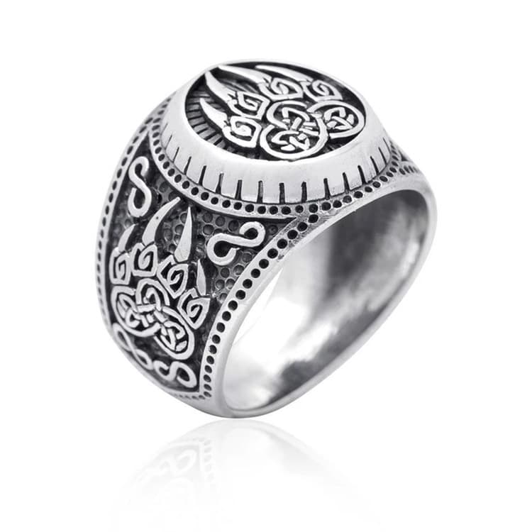 Zhen Rong wish New Creative Viking Bear Paw Ring Nordic Mythical Bear Claw Retro 925 Plated Thai Silver Ring Ring