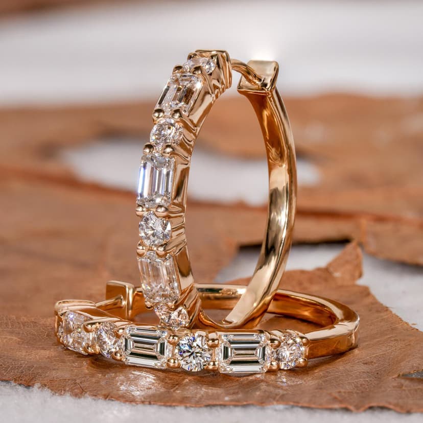 Ins Super Flash Simulation Moissanite Luxury Half Ring Diamond Earrings Light Luxury Ear Ring Brilliant Zircon Earrings Earrings Women