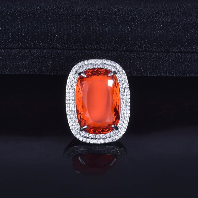 Europe and the United States new 20x 30mm exaggerated fat square papalacha royal blue nest cutter open color treasure ring