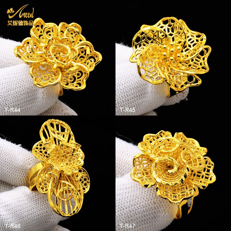 Ainide gold-plated jewelry brass gold-plated ring open ring non-fading small commodity hot sale factory wholesale