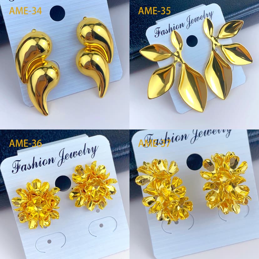 Dubai Jewelry 24K Gold Plated Earrings Fashion Commuting Simple Nigeria Women Wholesale earring