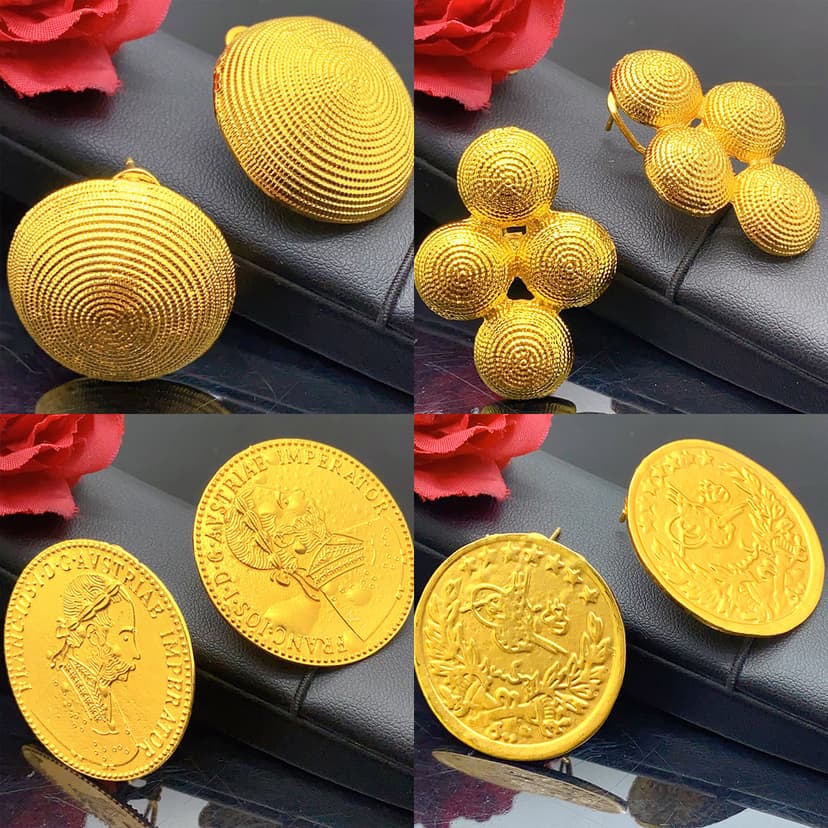 European and American cross-border new Earrings gold-plated alloy portrait round Earrings fashion round Earrings manufacturer Earrings