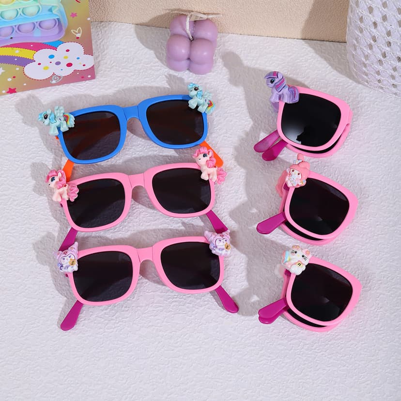 Children's Foldableing Sunglasses, Cute Cartoon Sunglasses for Boys and Girls, Outdoor Sun Protection Polarized Sunglasses, Love Sun Visors