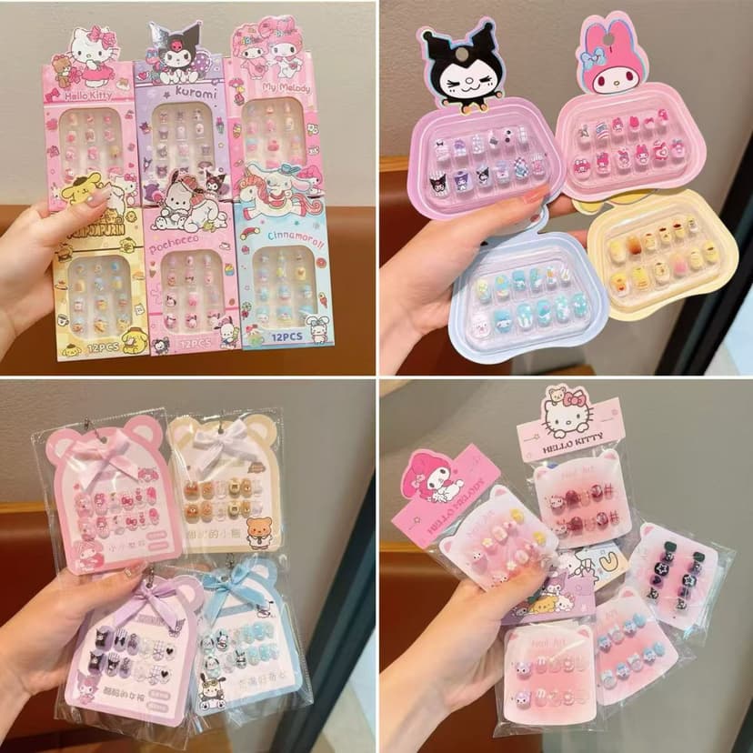 New Kuromi Cartoon Nail Stickers for Babies, Cute Waterproof Nail Art for Little Girls, Nail Stickers for Girls