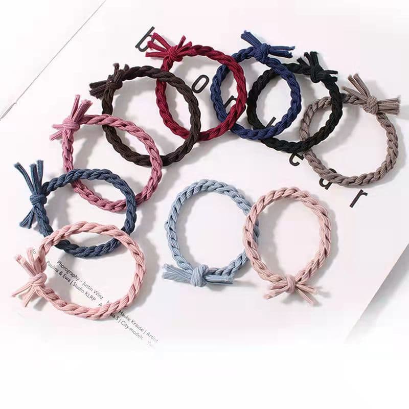 Wholesale New Korean Headwear Knotted Head Flower Hair Band Basic Hair Rope Color Matching Headband Hair Rubber Band Bow