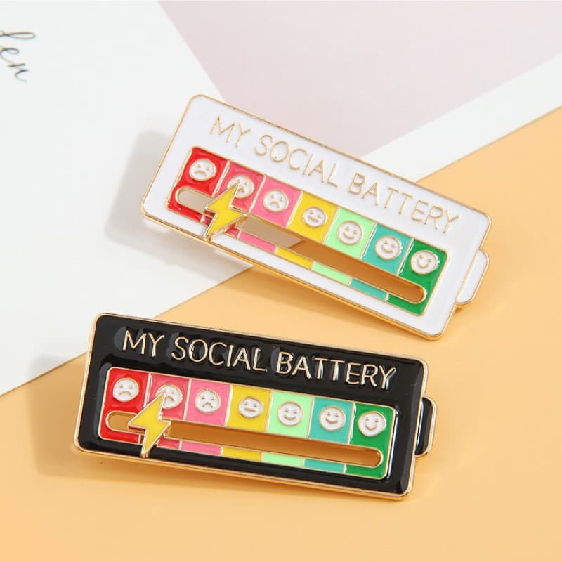 Personalized My Social Power Brooch Personalized Creative Expression Slidable Badge Emotion Management Brooch Jewelry