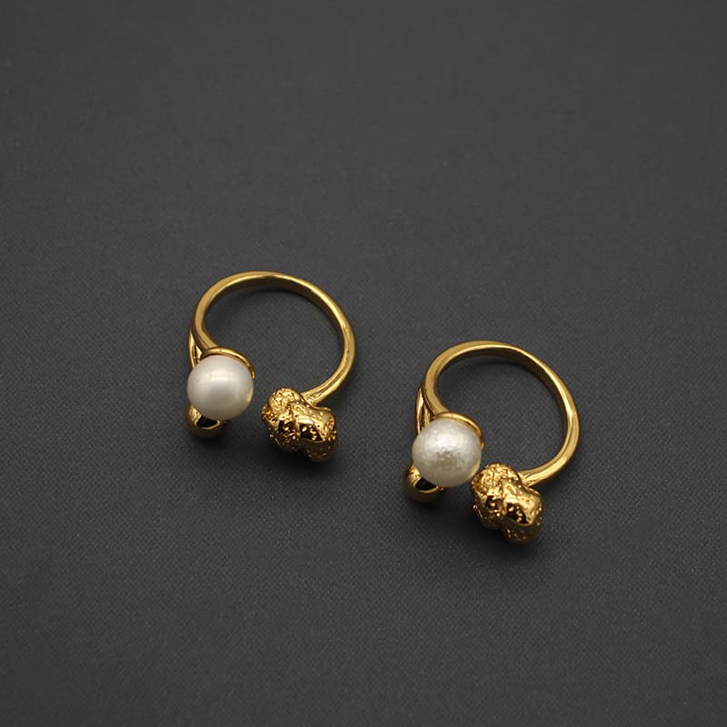 South Korea East Gate New Ring Cotton Beads Beads Beads Jewelry Adjustable Copper Plated 24K Gold Jewelry
