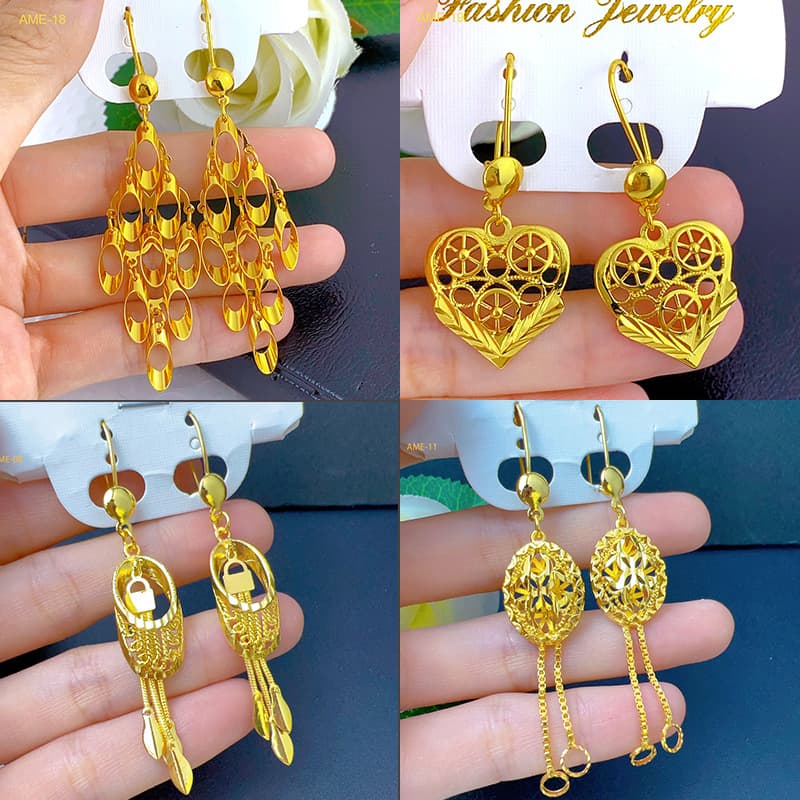 Xinjiang brass heart-shaped hollow tassel earrings new jewelry color-retaining gold-plated earrings Fashion Accessories Wholesale