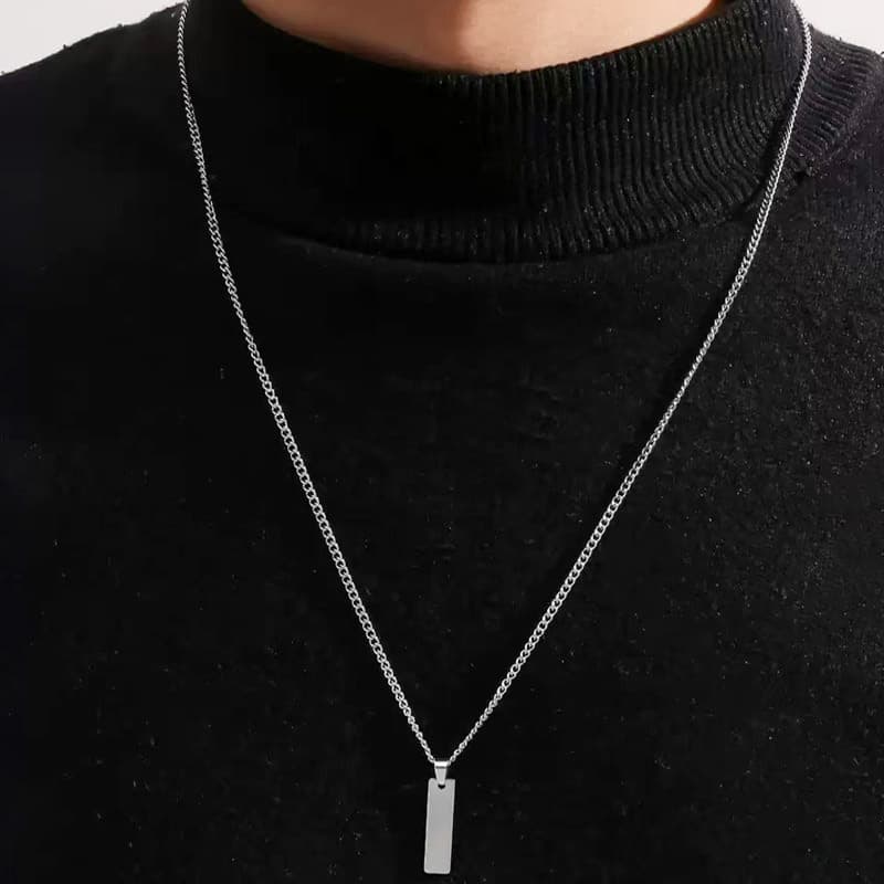 1 Fashion Stainless Steel Concise Pendant Stylish Elegant Long Necklace