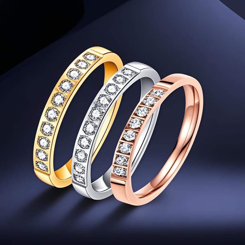 Ring female niche high-grade light luxury ins style female stainless steel micro diamond titanium steel ring rose gold Non-fading