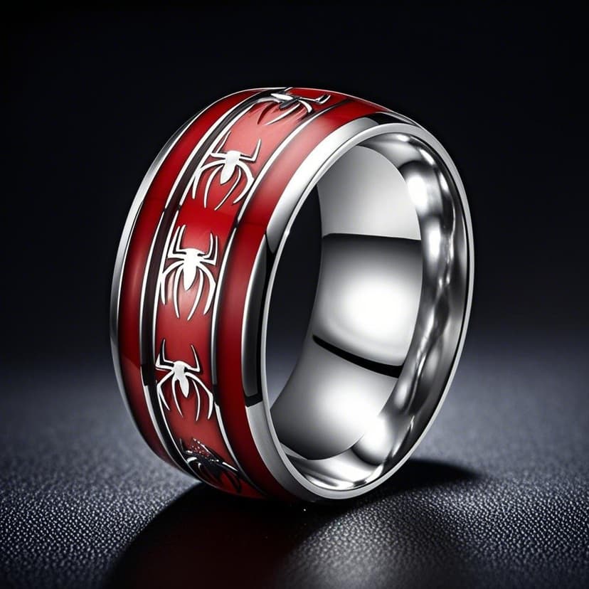 Titanium steel ring niche high-level luxury non-fading cross-border ins style personality retro cool spider steel color three-line