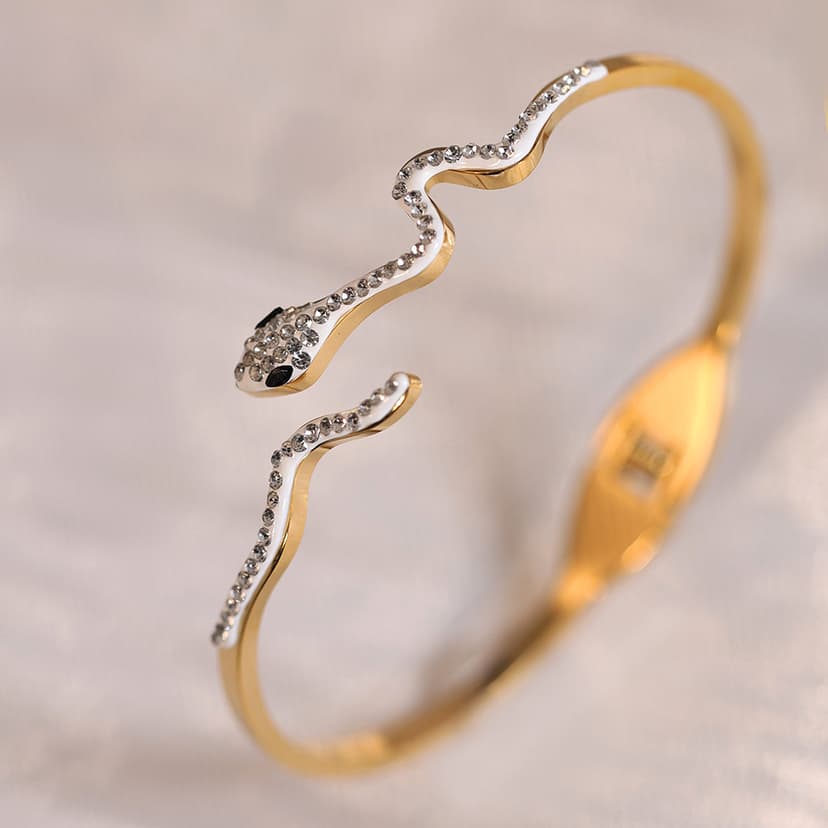 Simple cross-border women's wholesale electroplated gold-plated women's high-end non-fading jewelry snake bracelet titanium steel bracelet