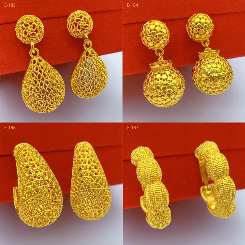 Ainide Retro Cut Out Non-Fading Gold-Plated Earrings, Feminine, High-End, Water Drop Versatile Earrings