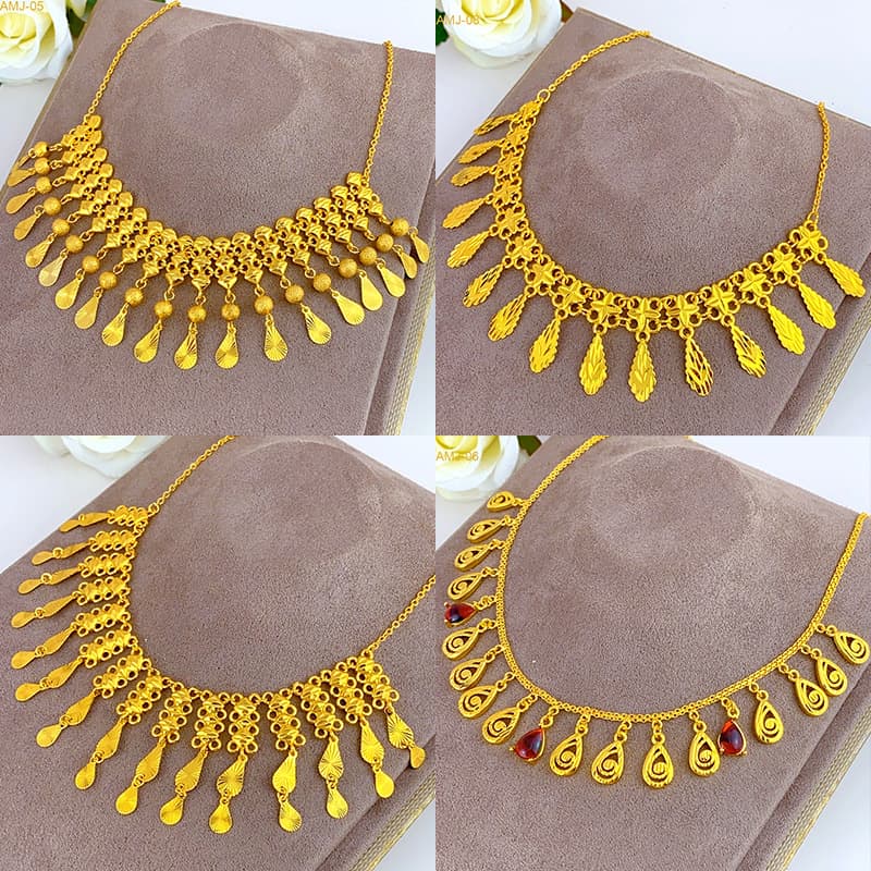 Xinjiang Dubai bridal gold plated jewelry necklace wedding women's jewelry Indian wholesale wedding tassel pendant necklace